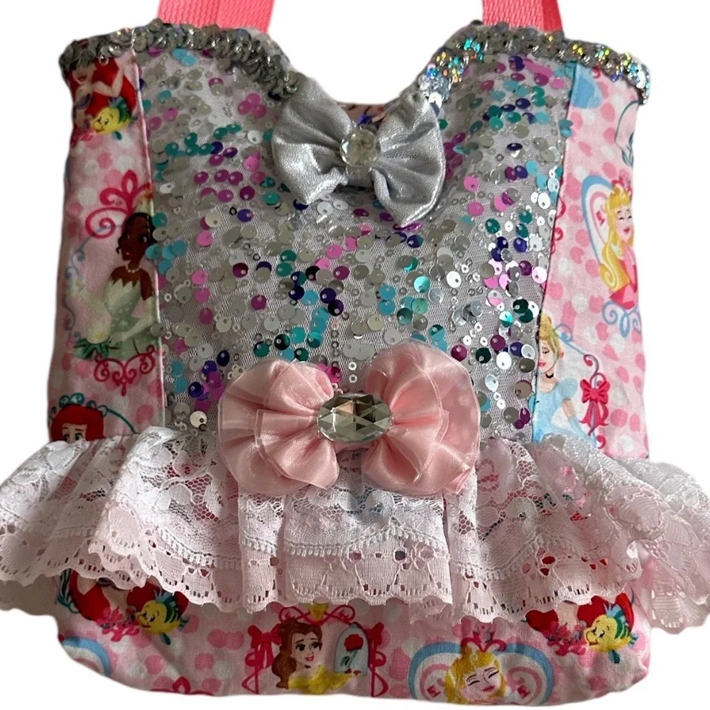 New Hand Crafted Handmade Girls Disney Princess Bling Purse